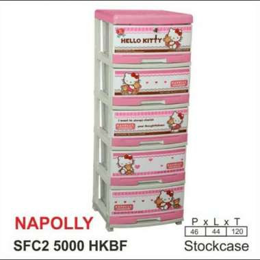 Stockase Lemari Plastik Napolly 5 Susun Hello Kitty SFC2 5000 HKBF
