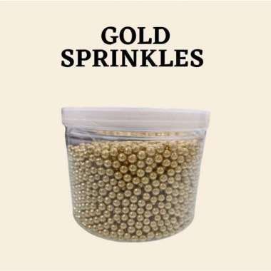Sprinkle Gold Pearl Springkel Trimit Emas Hiasan Dekorasi Kue 4 mm