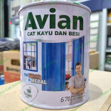 AVIAN CAT KAYU DAN BESI GLOSS 1KG / CAT MINYAK Biru 732