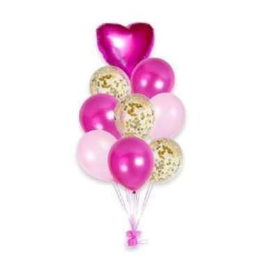 Paket Set Balon Love isi 9 pc / Dekorasi Ulang Tahun Balon Hati Love gold