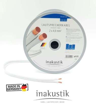 INAKUSTIK PREMIUM LS 2x4mm AWG10 Kable Speaker (Made In GERMANY) White