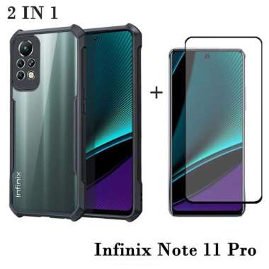 Promo Paket 2in1 Case Transparan Infinix Note 11 Pro / Note 11s Free Tempered Glass Layar Infinix No
