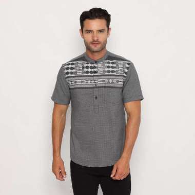 Platini Kemeja Koko Pria Lengan Pendek Katun Hitam 931170 L