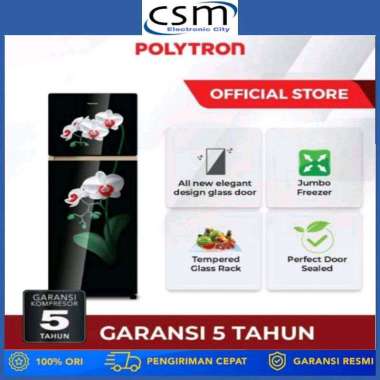 POLYTRON KULKAS 2 PINTU PRW-25MOW PRW 25MOW Belleza Varia Jumbo 240L GARANSI RESMI