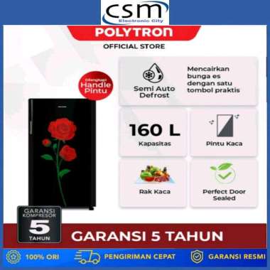 POLYTRON Kulkas 1 Pintu 180L PRA-16PLX/ORX / PRA16PLX / PRA16PRX PRA16 GARANSI RESMI Multicolor