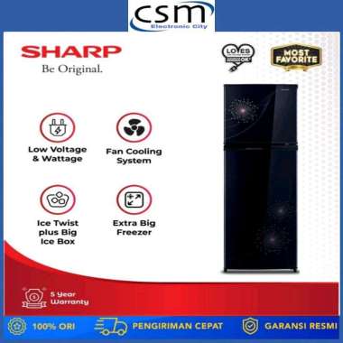 SHARP Kulkas 2 pintu 256 Liter SJ-317MG / SJ317MG / 317MG / SJ317 GARANSI RESMI