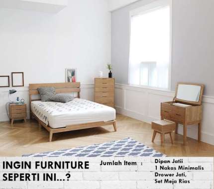 Kamar Set Jati Minimalis Tempat Tidur Jati Jepara Termurah Kamar Set - Dipan 120x200 Dipan 120x200