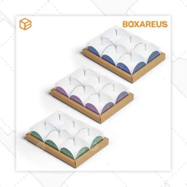 Box Lebaran Pie Packaging Mika Sekat 6 Dus Kue Idul Fitri | WB Pie 6 Alas Purple Box Brown