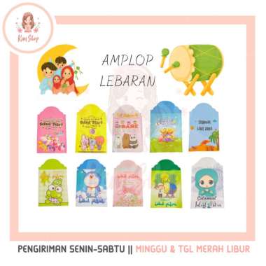 KIM SHOP - Amplop Lebaran Amplop Idul Fitri Angpao Unik Murah Lucu Kartun Snack HVS Murah random