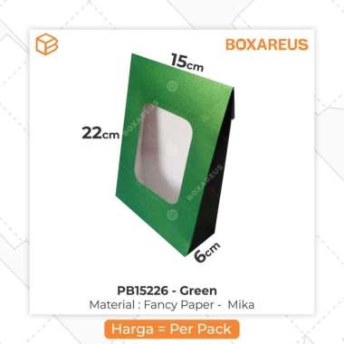 # PB15226 colour | Paper Bag.Cookies Box. Snack box.Gift Box. Hijau
