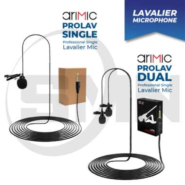 MIC ARIMIC PROLAV PROFESIONAL LAVALIER CLIP ON MIC 6MTR HP VLOG DUAL MIC