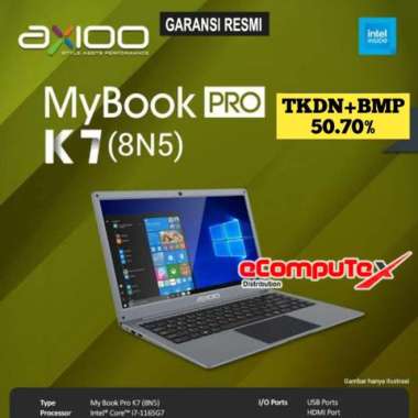 NOTEBOOK AXIOO MYBOOK PRO K7 8N5 i7 1165G7 8GB 512GB TKDN GARANSI RESMI