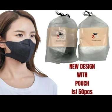 MASKER DUCKBILL 3SS IMPORT ISI 50 PCS + POUCH - Hitam