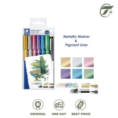 SPIDOL METALLIC MARKER 6 PCS & PIGMENT LINER 1PCS 8323-SWP6P STAEDTLER