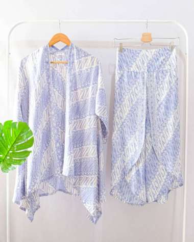 ONE SET BATIK WANITA MODERN SETELAN CELANA BATIK SET BATIK KULOT BATIK LEBARAN BATIK KONDANGAN FORMA