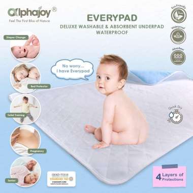 Alphajoy EVERYPAD Deluxe Washable Absorbent Underpad Perlak Kain Waterproof incontinence Matras Bed