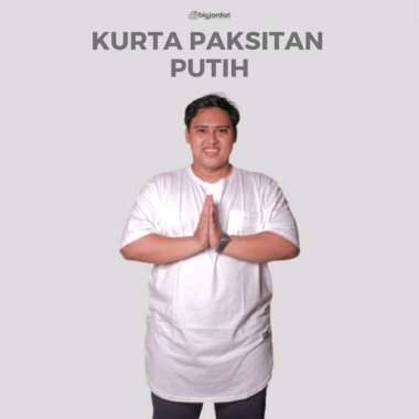 Kurta Pakistan Pria Jumbo XXXL 4XL Koko Kurta Big Jordan Big Size - Putih Putih XXL