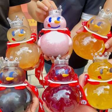 DIJAMIN ORIGINAL BOTOL MINUM VIRAL MIXUE Transparan Botol Minum Anak Mixue SNOW KING