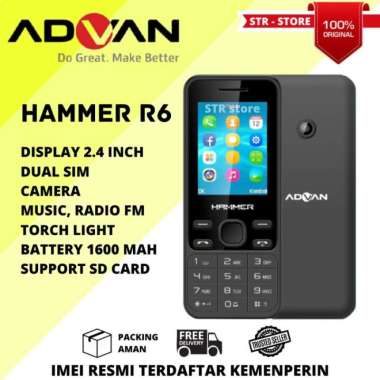 ADVAN HAMMER R6 FEATURE PHONE ADVAN R6 HP MURAH CANDY BAR MERAH