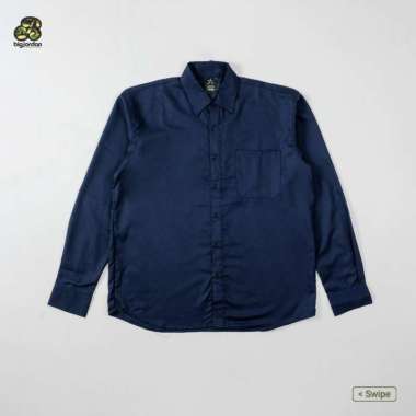 Big Jordan Kemeja Formal Pria Big Size XXXL 4XL Kemeja Panjang Pria Jumbo - Biru Muda Navy 6XL