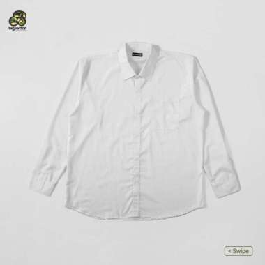 Big Jordan Kemeja Formal Pria Big Size XXXL 4XL Kemeja Panjang Pria Jumbo - Biru Muda Putih 5XL