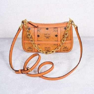 MCM Mini Delmy Shoulder Bag in Cognac