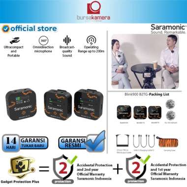 BKP SARAMONIC BLINK 900 B2 TG 2-CHANNEL WIRELESS MICROPHONE SYSTEM Original RESMI