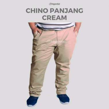 Big Jordan Celana Chino Big Size Jumbo 46 48 Celana Chino Panjang Pria Oversize - Cream 54 Cream