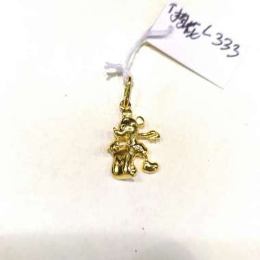 Liontin Inisial Huruf M Emas Kuning 750