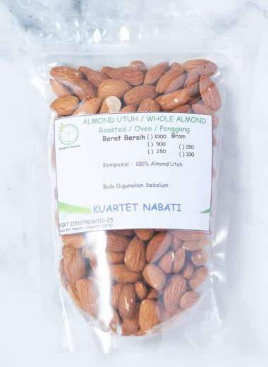 250gr Roasted Almond Premium - Kacang Almond Panggang Kupas - Oven - Matang - Size Besar 27-30 Varia