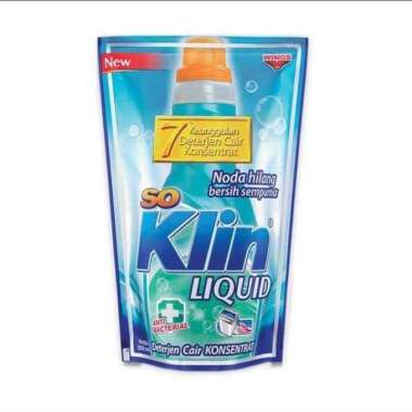 Promo Harga So Klin Liquid Detergent + Anti Bacterial Biru 750 ml - Blibli
