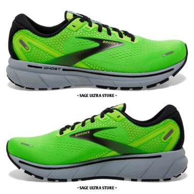 Sepatu Lari Running Brooks Ghost 14 Men Pria Original - Green Gecko 43