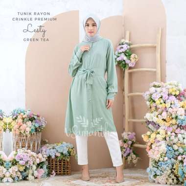 Tunik Rayon Crinkle Premium Lesty Greentea