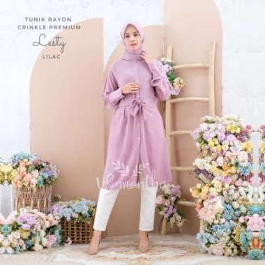 Tunik Rayon Crinkle Premium Lesty Lilac