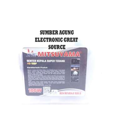 Mitsuyama MS156 Senter Kepala 100W Putih MS156P SOS Merah Tahan 12 Jam