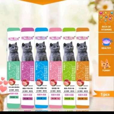 SNACK KUCING cat treats creamy BIXIA 16 gr seperti meo creamy vitamin SALMON ORANGE