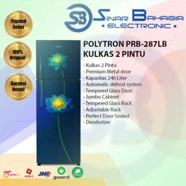 POLYTRON PRB-287LB KULKAS 2 PINTU (NEW) (KHUSUS BANDUNG)