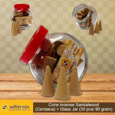 Dupa Sukhavati Premium Kerucut Cendana Glass Jar 30pcs coklat