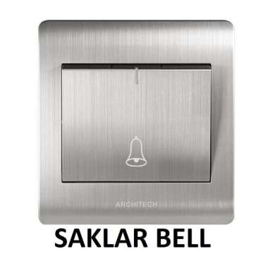 Saklar Bel Platinum - Saklar Lampu - Sakelar Hotel - Colokan Listrik Stainless - Silver ARCHITECH
