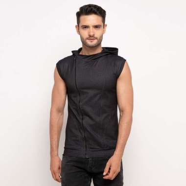 FLEXZONE Sleeveless Hoodie Jacket Gym Fitness Sport FVS-005HT XXL Hitam