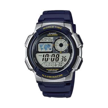 Casio Rubber Jam Tangan Pria AE-1000W-2AVDF - Biru Silver Blue Silver