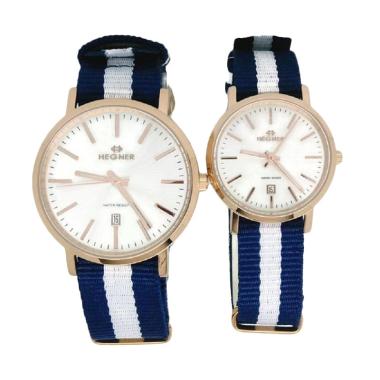 Hegner DW 389BP Jam Tangan Couple - Rosegold White