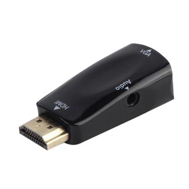 EVGA Conector Mini HDMI to VGA & Audio Adapter - Hitam Hitam