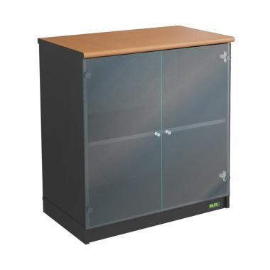 Euro DLC 8182 Lemari Arsip Pendek Pintu Kaca - Cherry