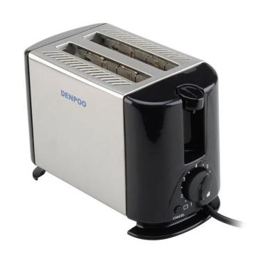 Toaster Denpoo DT-022D Pemanggang Roti Elektrik 2 Slot Stainless Steel Silver/Hitam