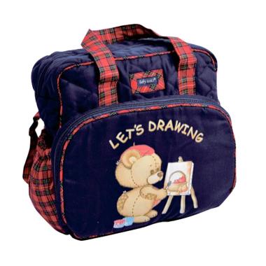 BabyScots Print Kombinsai Tas Bayi - Biru