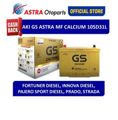 Aki Mobil GS ASTRA Calcium 105D31L Fortuner diesel, Innova Diesel, Pajero Sport diesel ,dll GSCAL-10