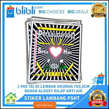PSHT Stiker Lambang Logo Bedge Bet Psht SH Terate 1922 Sticker Vynil Glossy Gilap Anti Air Stiker Pe