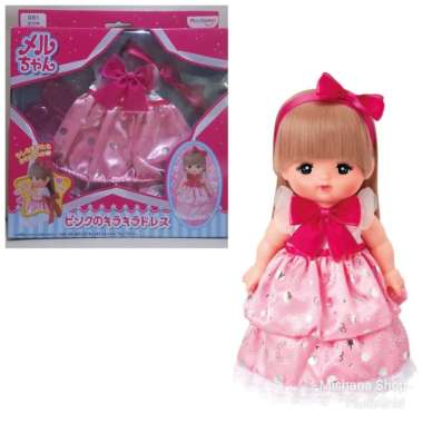 Baju Boneka Mell Chan Pink Star Dress Set Mellchan Lengkap