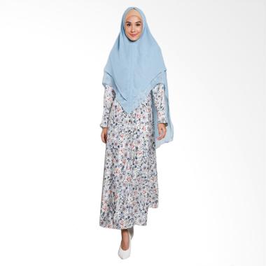 Erin Collection Motif Bunga Baju Mu ... dan Kerudung Pinguin Biru